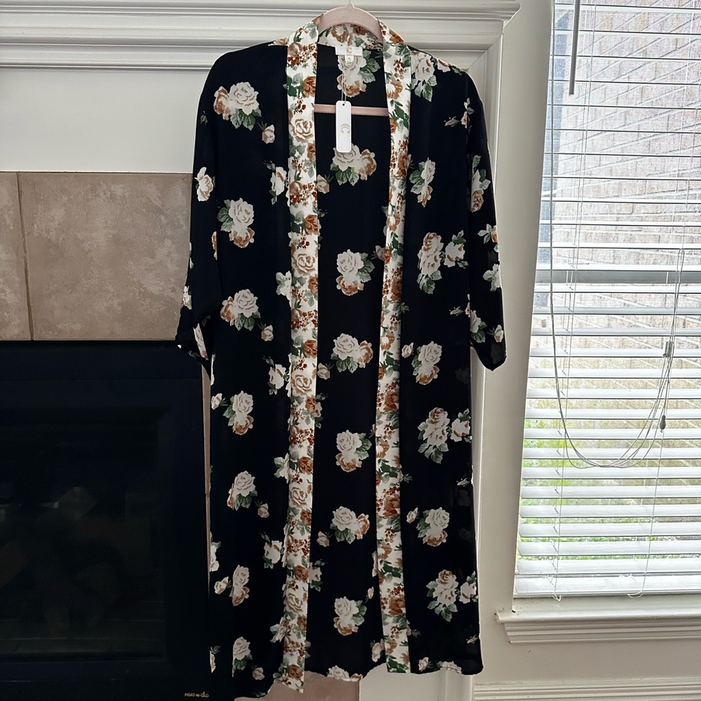 Floral Black Kimono Charming Charlie